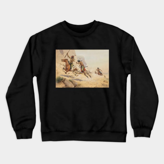 Native American Warriors - Vintage Western American Art Crewneck Sweatshirt by Click Here For More